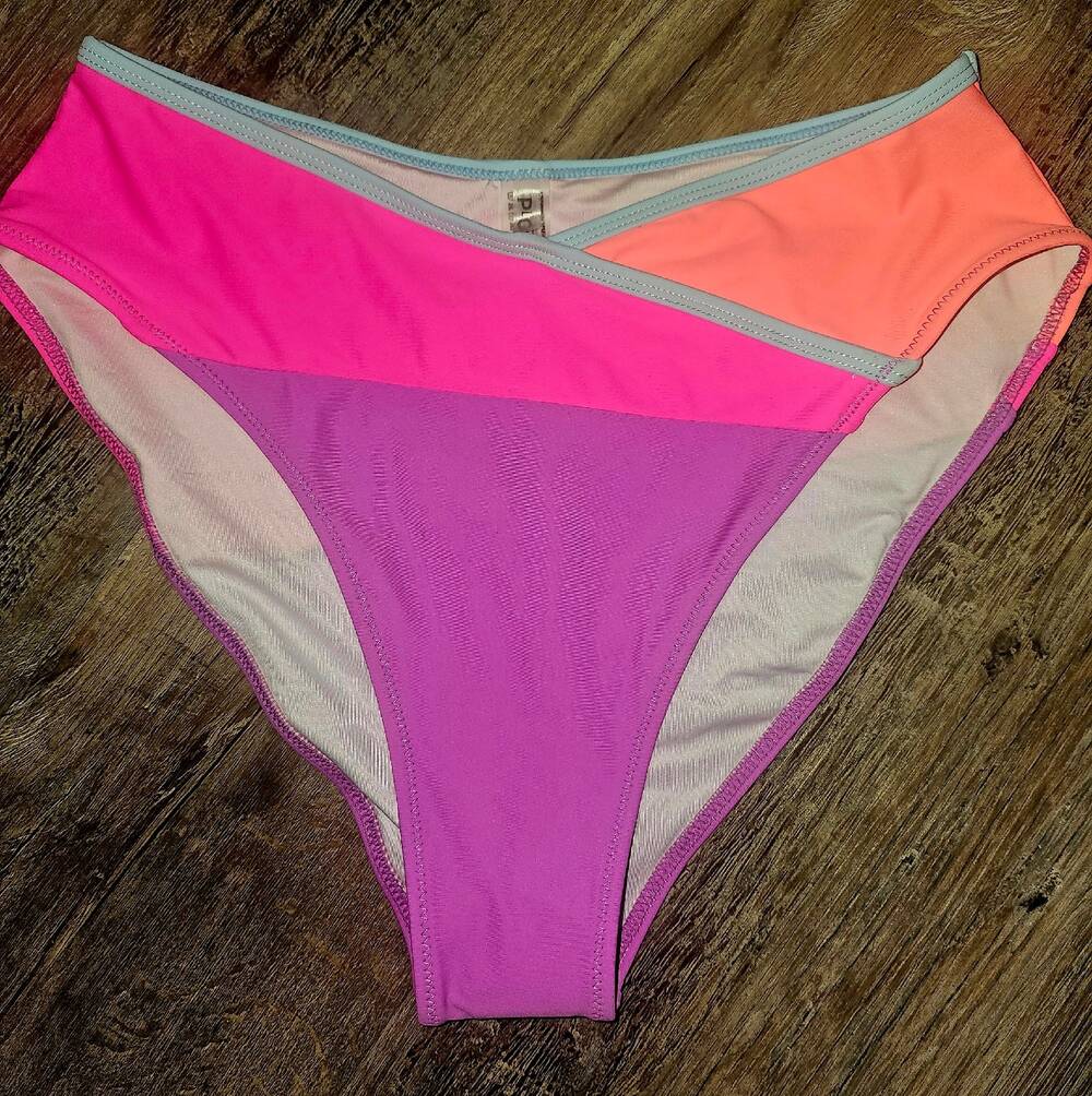Popvil Bikini Bottoms Color Block Size Large